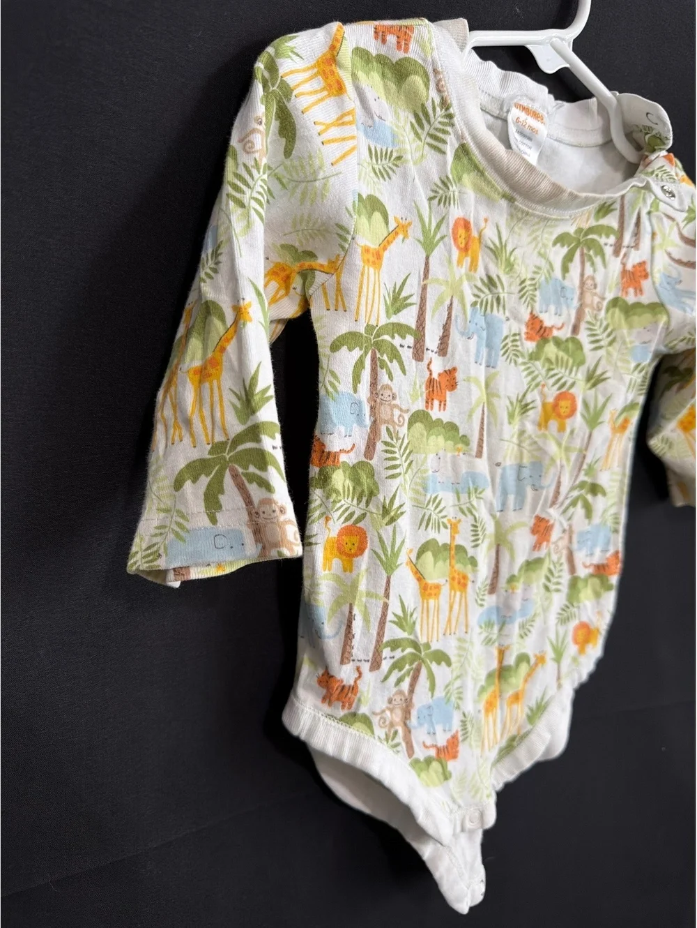 Gymboree Baby Long Sleeve Onesie with Jungle Animal Print 6-12 Months